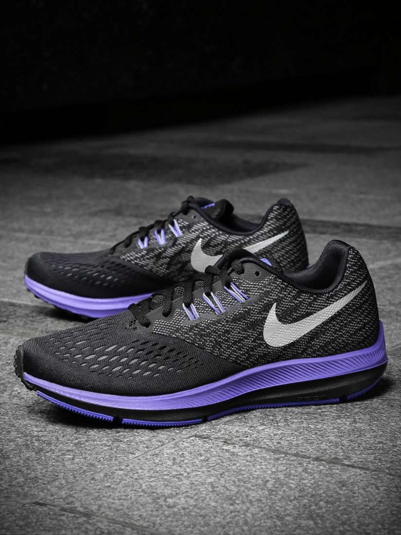Buy Nike Women Black ZOOM WINFLO 4 Running Shoes Sports Shoes for Women 2147521 Myntra