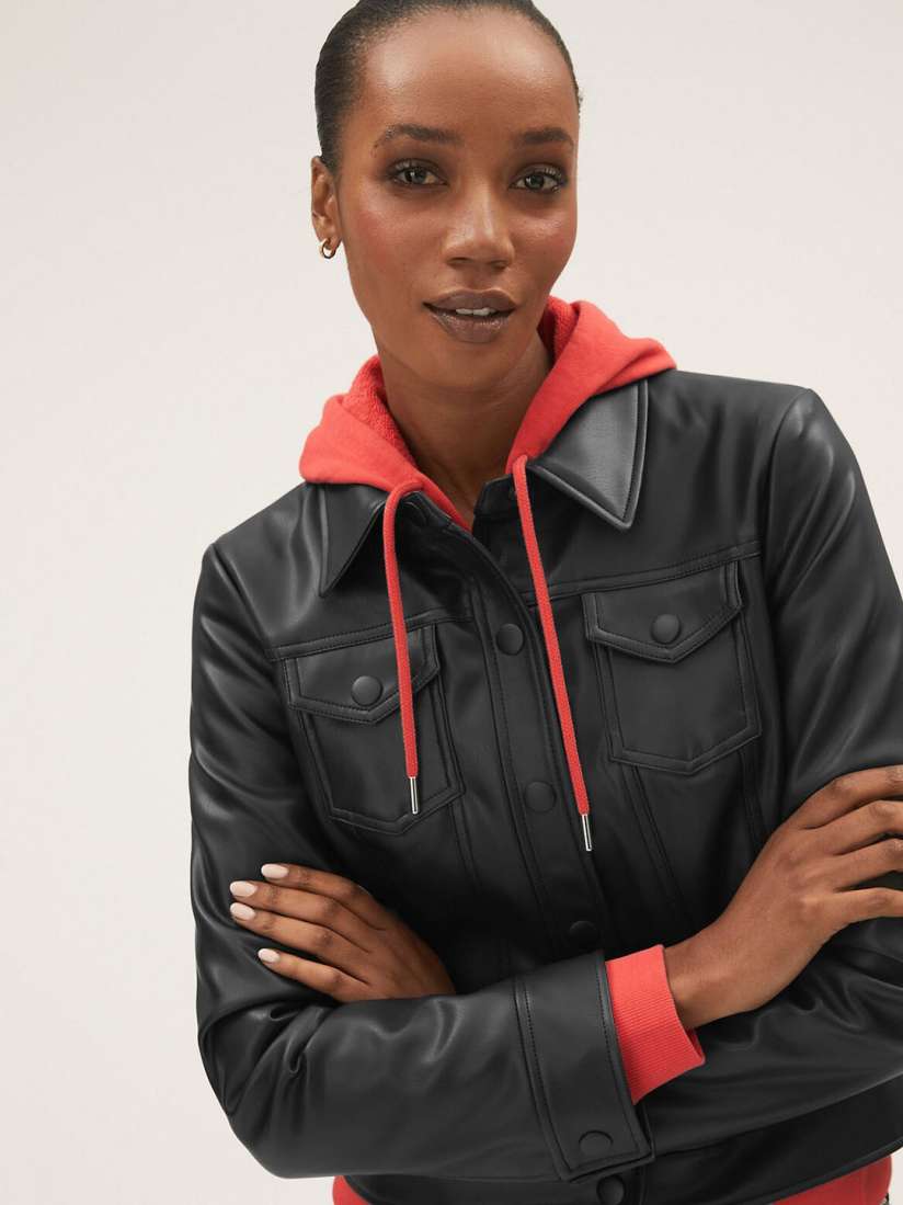 Marks and spencer ladies leather jacket sale