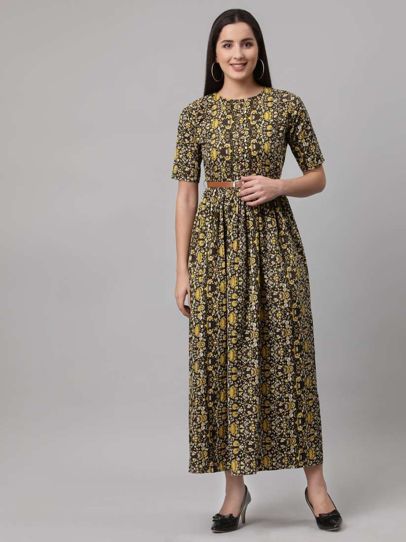 Buy aayu Ethnic Motifs Printed Maxi Dress Dresses for Women 21479626 Myntra