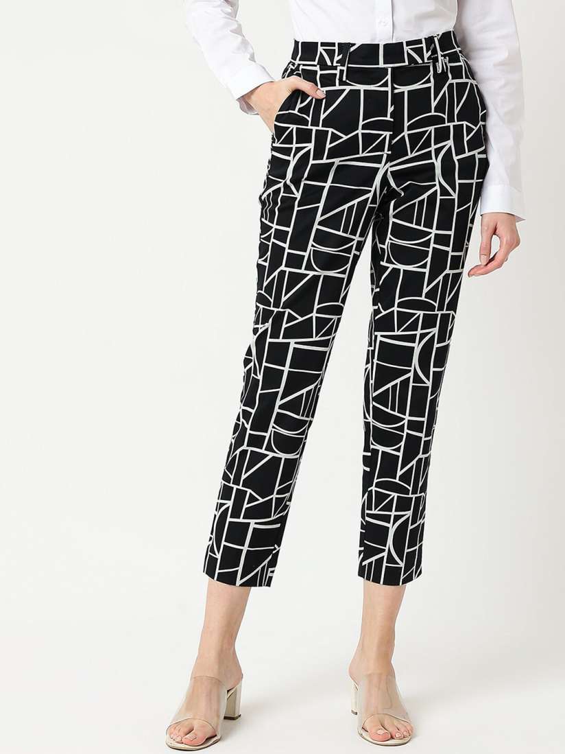 Buy Marks Spencer Women Printed Cotton High Rise Trousers Trousers for Women 21480468 Myntra