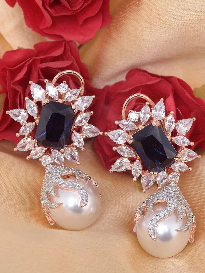 Buy Saraf RS Jewellery AD Studded Contemporary Drop Earrings Earrings for Women 21480918 Myntra