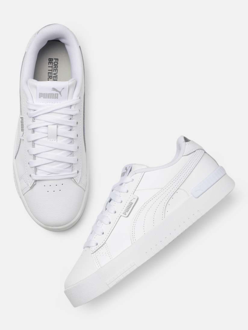 Puma white leather shoes womens online