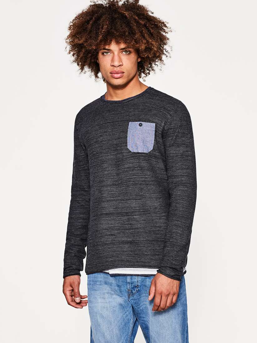 Buy ESPRIT Men Charcoal Grey Solid Sweater Sweaters for Men 2148558 Myntra