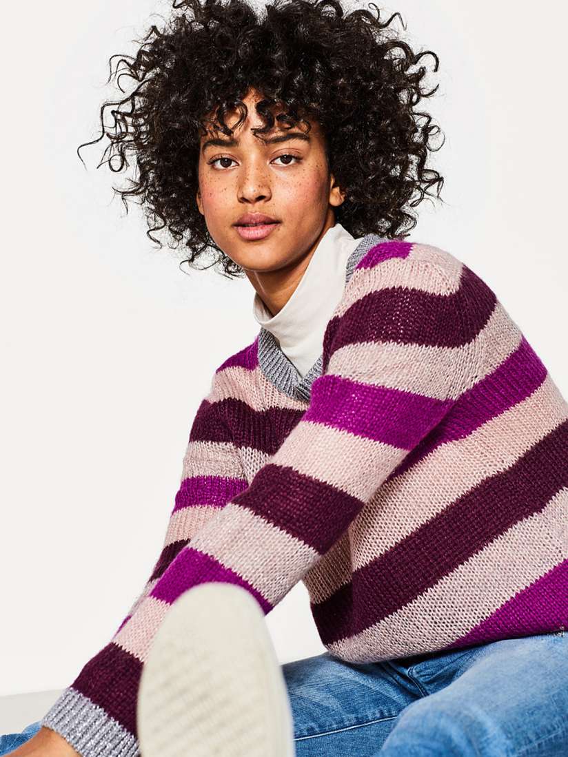 Buy ESPRIT Women Pink Burgundy Striped Sweater Sweaters for Women 2148638 Myntra