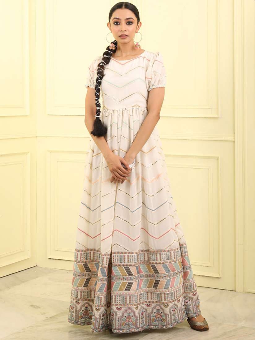 Buy BEATITUDE Women Embroidered A Line Designer Gown Ethnic Dresses for Women 21490148 Myntra