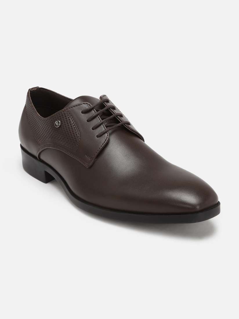 Peter england black formal shoes best sale