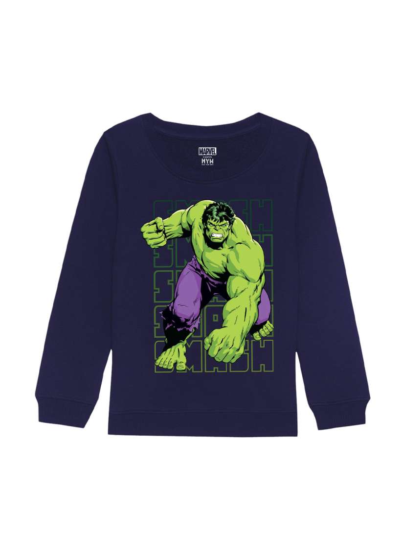 Buy Marvel by Wear Your Mind Kids Hulk Printed Sweatshirt Sweatshirts for Unisex Kids 21496258 Myntra
