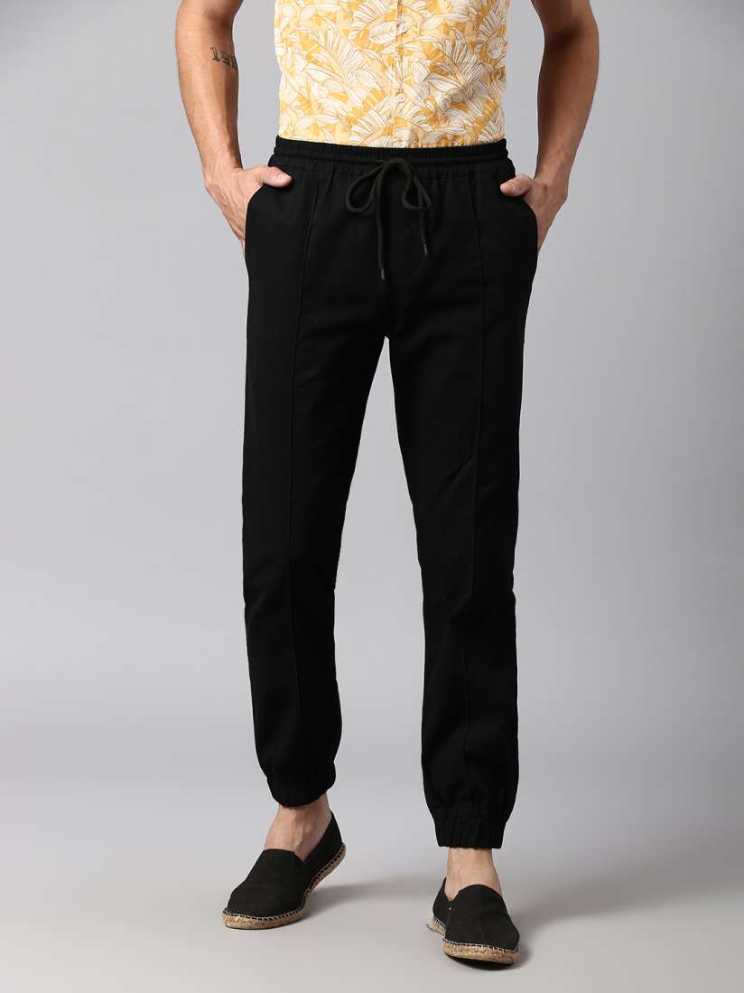 Buy Hubberholme Men Smart Slim Fit Easy Wash Pure Cotton Joggers Trousers Trousers for Men 21500766 Myntra