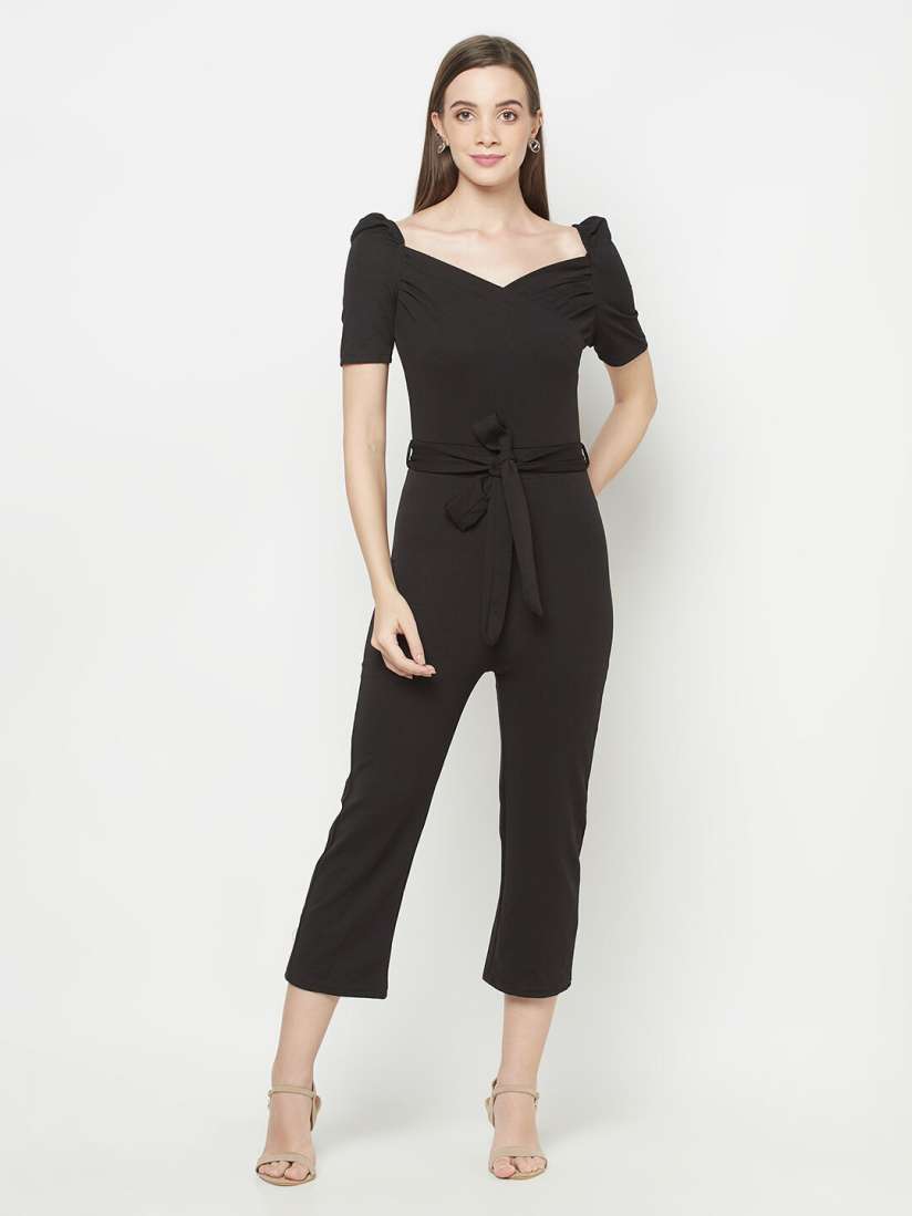 Buy Purple State Sweetheart Neck Short Sleeves Capri Jumpsuit Jumpsuit for Women 21508256 Myntra