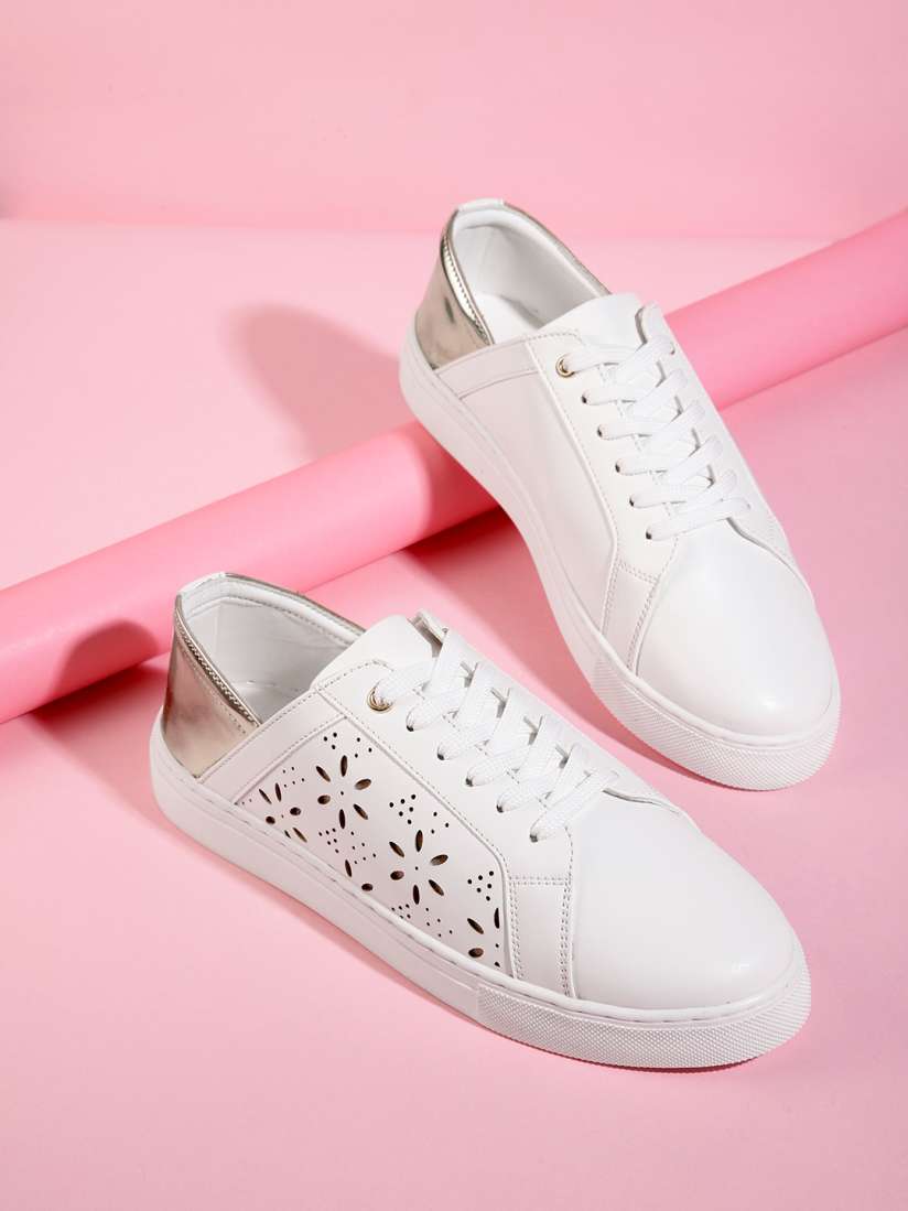 Buy DressBerry Women Floral Laser Cut Sneakers Casual Shoes for Women 21509160 Myntra