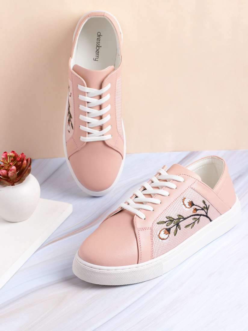 Buy DressBerry Women Round Toe Floral Embroidered Sneakers Casual Shoes for Women 21509270 Myntra