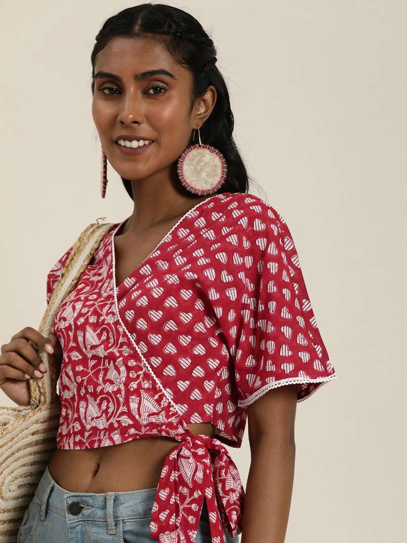 Ethnic crop tops myntra on sale