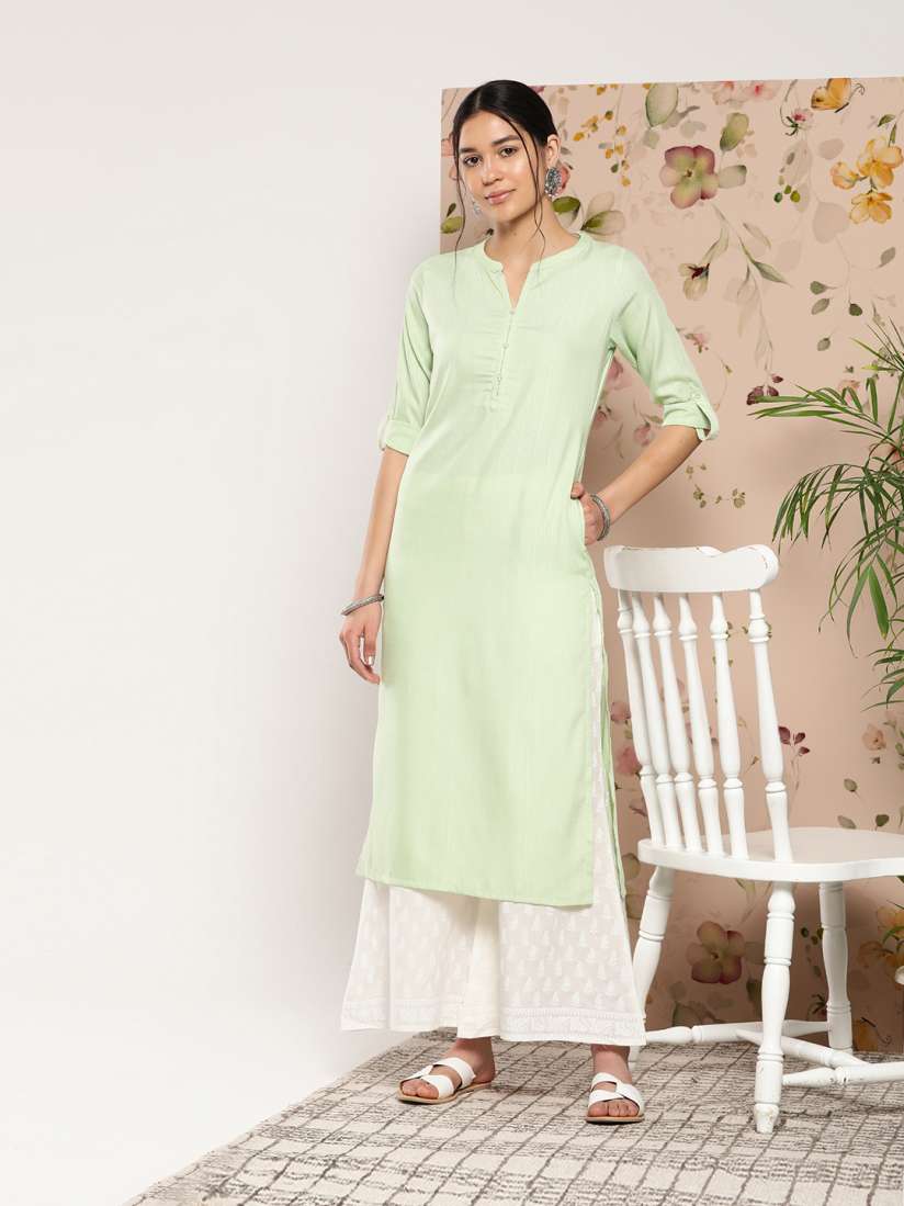Libas women's solid straight kurta store