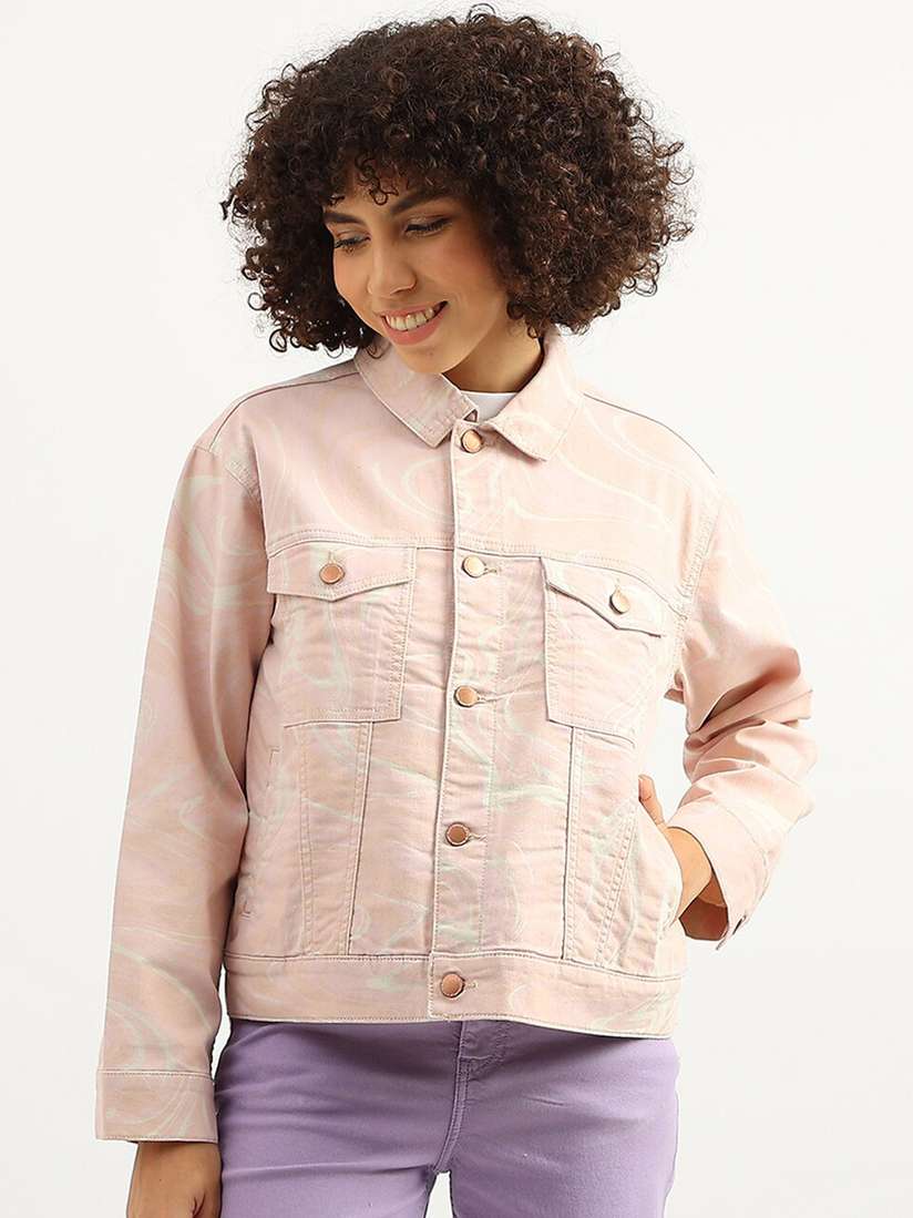 Buy United Colors of Benetton Women Printed Cotton Denim Jacket