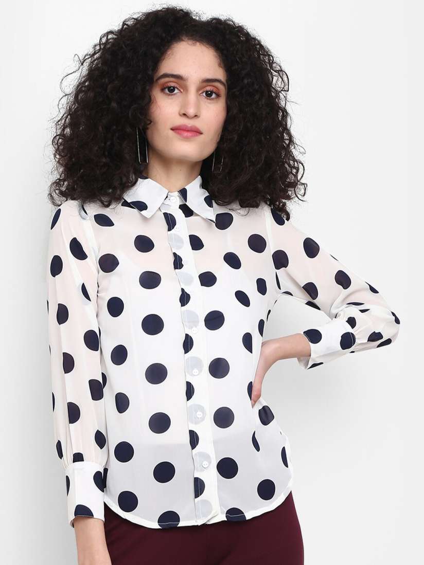Polka dots shirt for ladies new arrivals