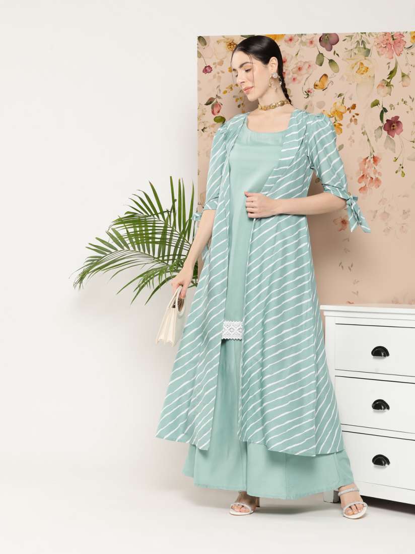 Kurta with long jacket for womens online