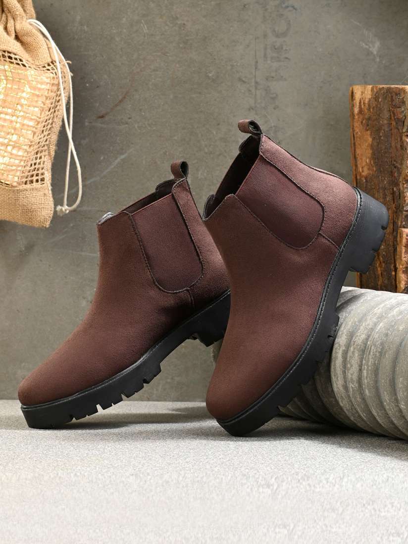 Buy El Paso Women Faux Leather Chelsea Boots Boots for Women 21531528 Myntra