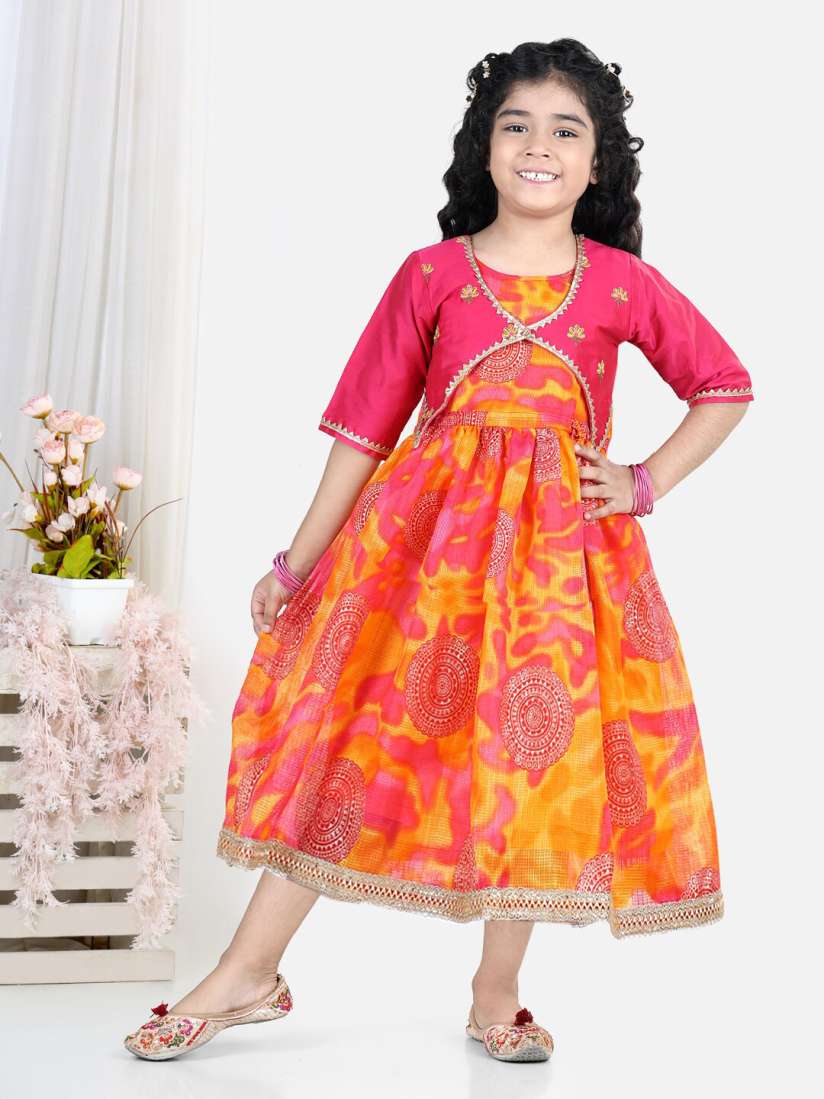 Buy Here Now X Kinder Kids Ethnic Motifs Ethnic Maxi Cotton Dress Ethnic Dresses for Girls 21532316 Myntra