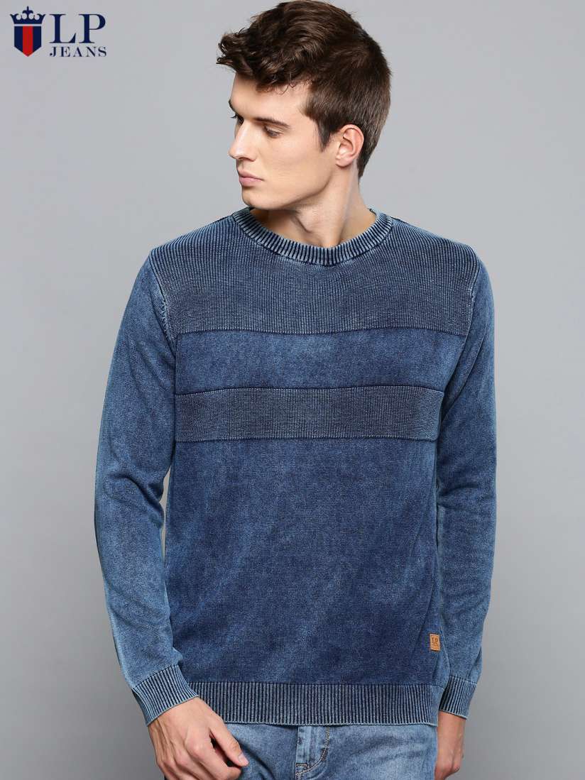 Buy Louis Philippe Jeans Men Navy Blue Self Design Sweater Vest Sweaters for Men 2153295 Myntra