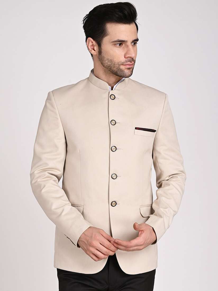 Stand collar blazer mens on sale