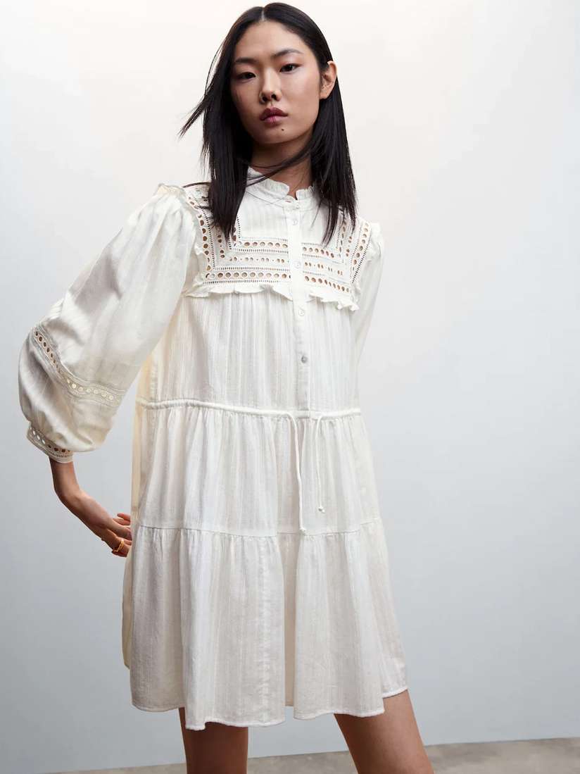 Buy MANGO Cotton Sustainable A-Line Mini Dress Dresses for Women