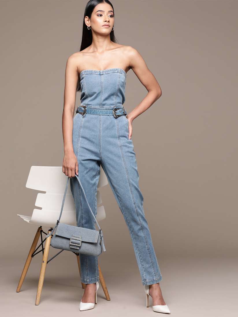 Myntra denim jumpsuit clearance