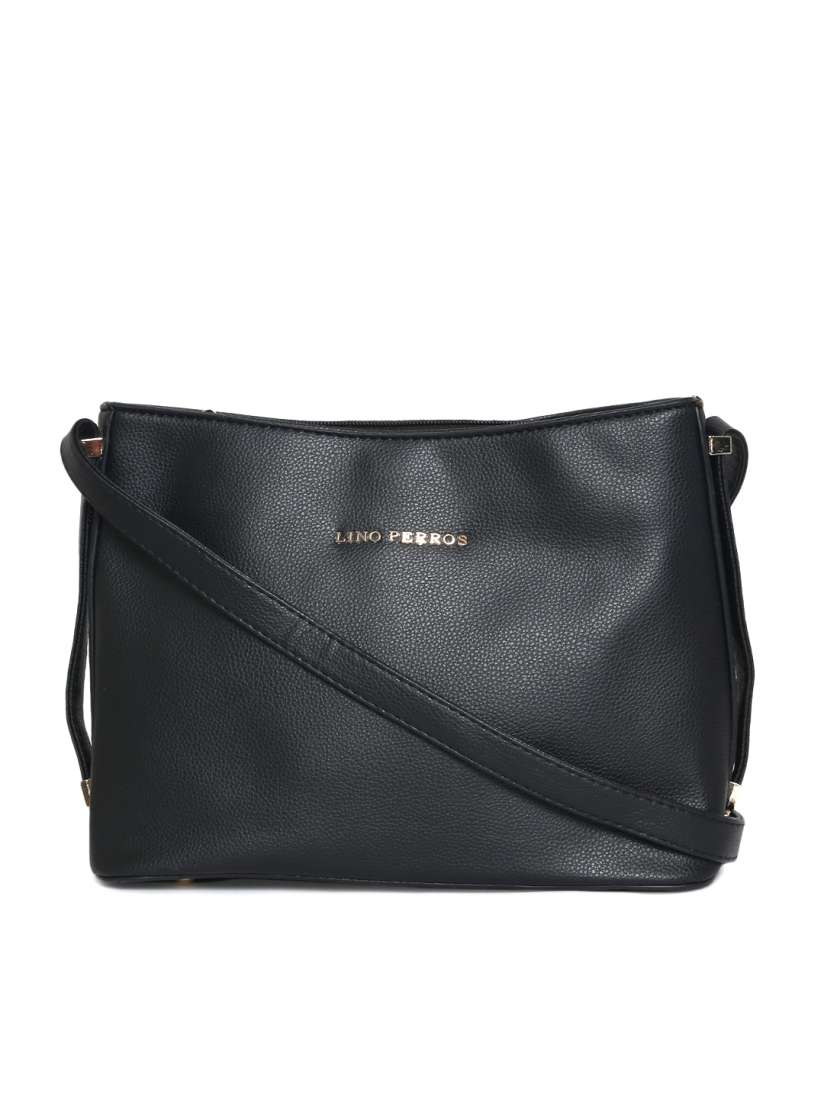 Buy Lino Perros Black Solid Sling Bag Handbags for Women 2155179 Myntra