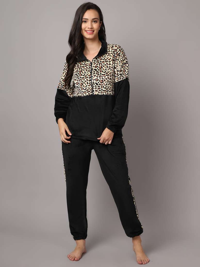 Buy Aerowarm Women Printed Velvet Night suit Night suits for Women 21552768 Myntra