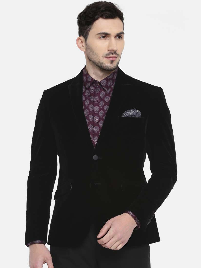 Wintage men's velvet grandad collar blazer outlet