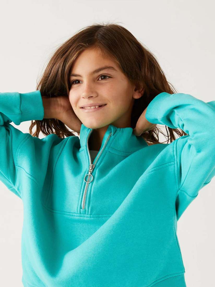 Buy Marks Spencer Girls Half Zipper Sweatshirt Sweatshirts for Girls 21558980 Myntra