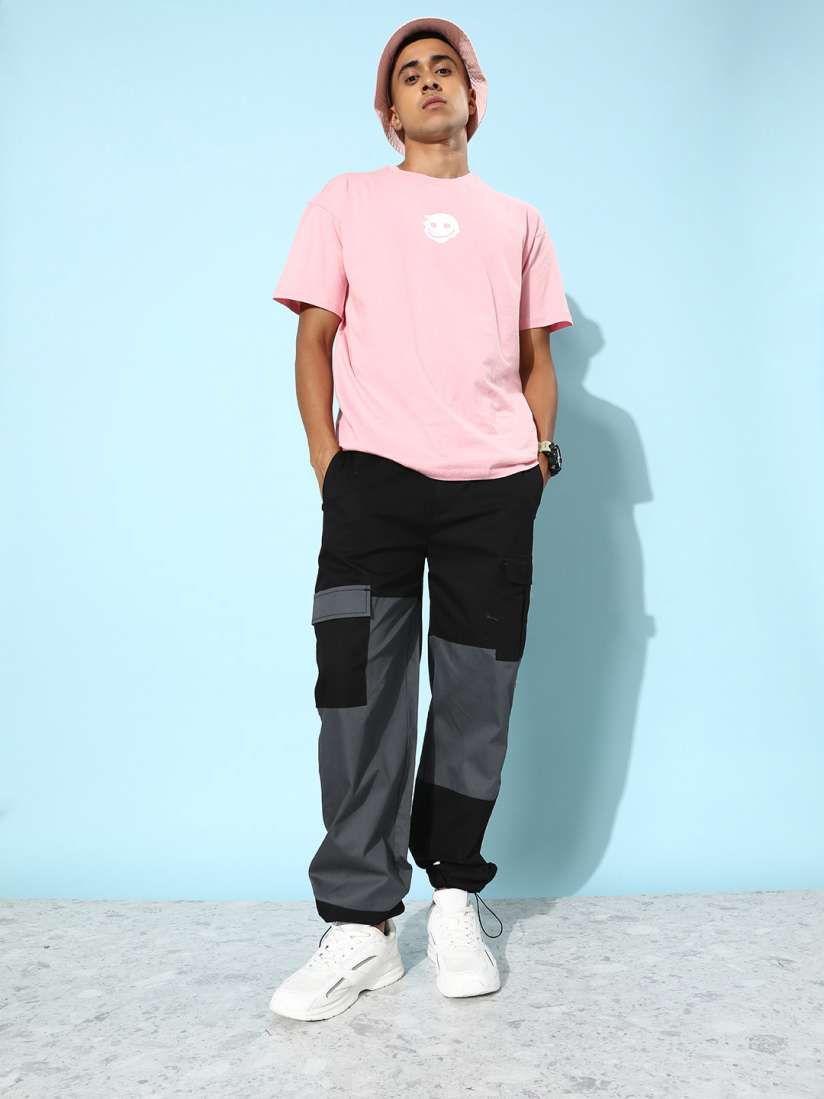 Buy Kook N Keech Men Colourblocked Cut N Sew Pure Cotton Cargo Joggers Trousers for Men 21565324 Myntra