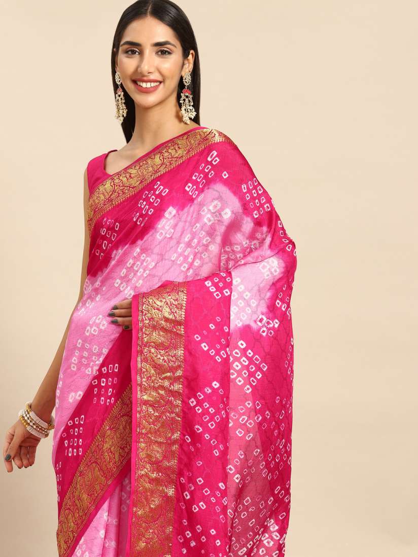 Myntra bandhani saree store