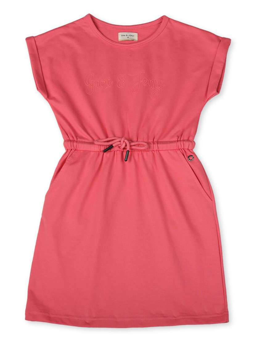 Buy Gini and Jony Extended Sleeves Tie Up Detailed Cotton Sheath Dress Dresses for Girls 21568830 Myntra