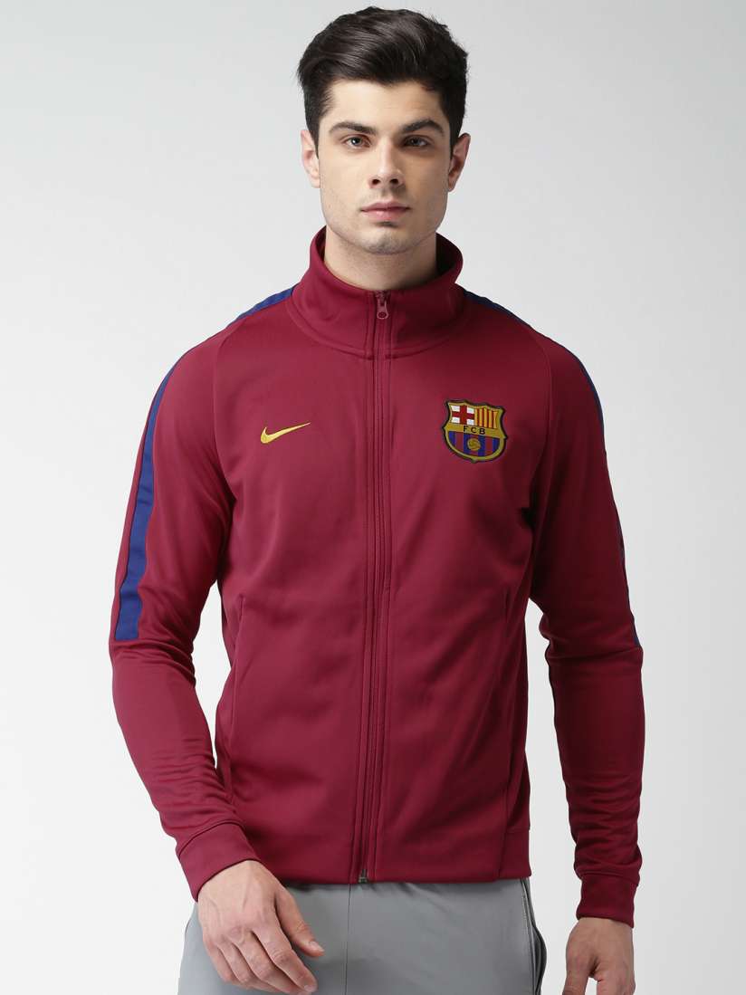 Buy Nike Men Maroon Solid AS FCB M NSW Sporty Jacket Jackets for Men 2156998 Myntra