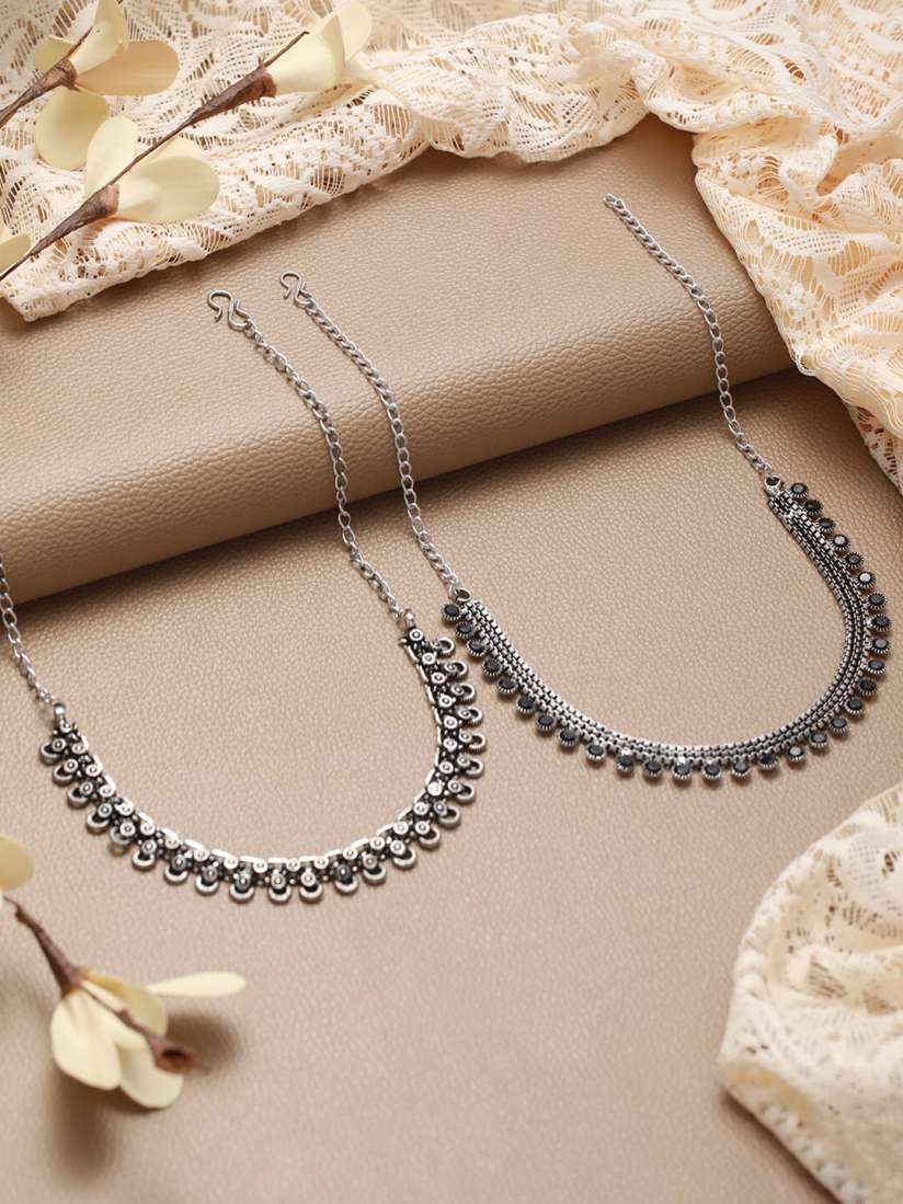 Myntra silver necklace hot sale