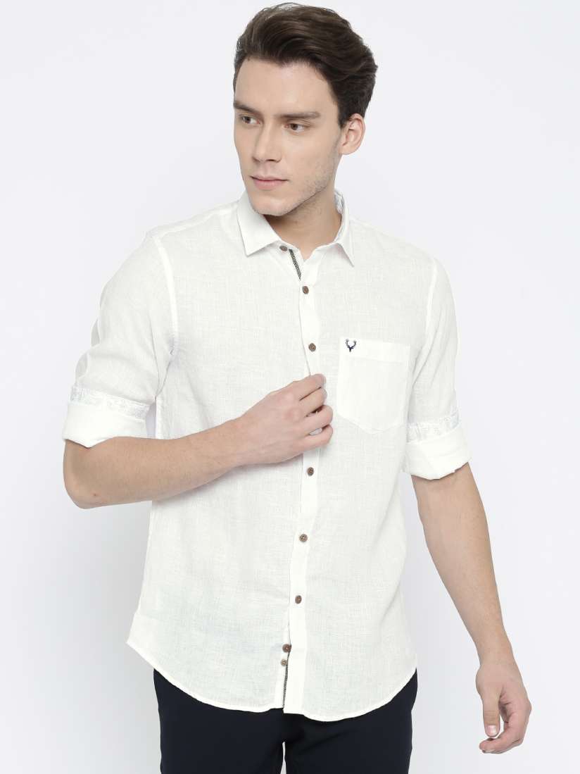 Buy Allen Solly Men White Sport Regular Fit Solid Casual Shirt Shirts for Men 2157921 Myntra