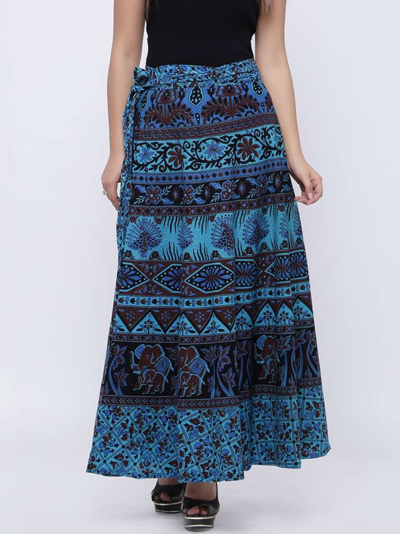 Buy SOUNDARYA Printed Pure Cotton Wrap Maxi Skirt Skirts for Women 21589320 Myntra