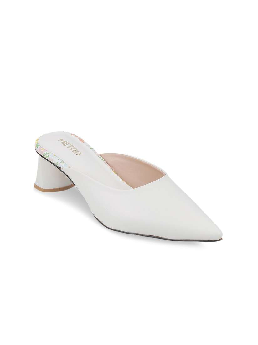 Buy Metro Block Heel Mules Heels for Women 21589342 Myntra