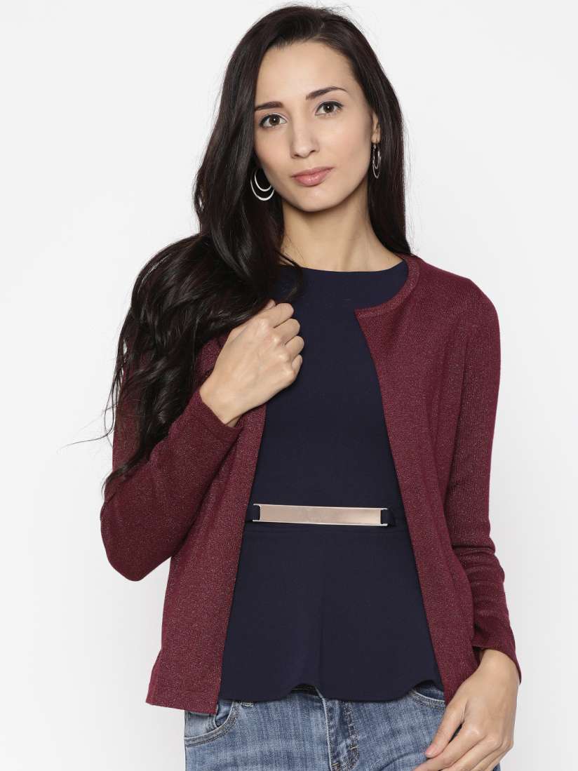 Burgundy shrug cardigan top