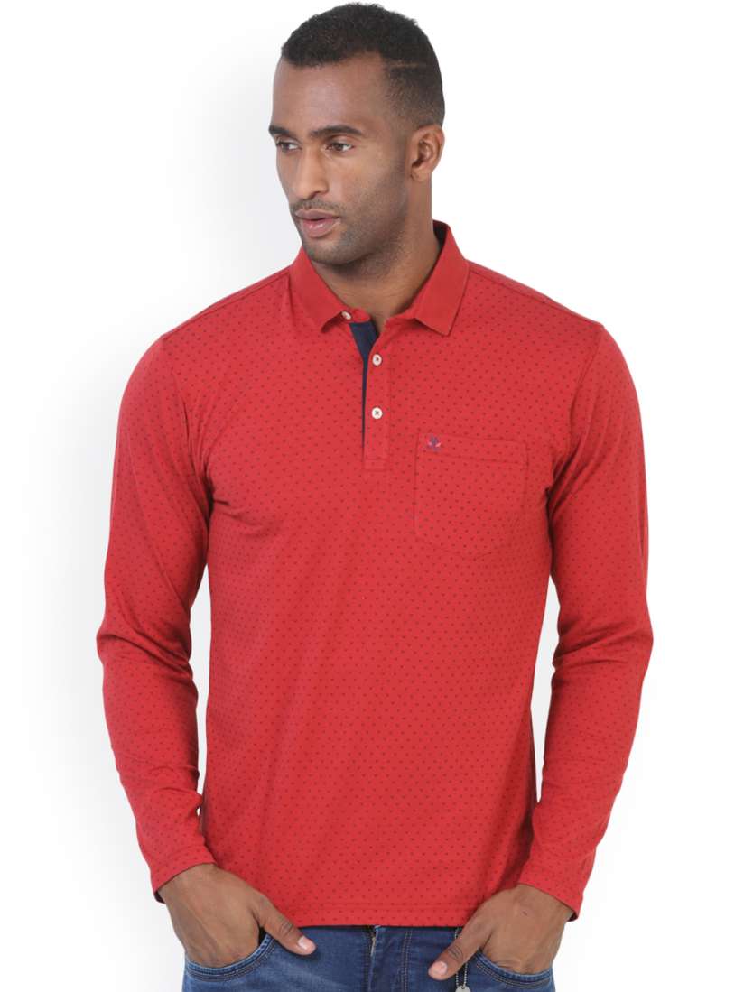 Buy Crimsoune Club Men Red Printed Polo T shirt Tshirts for Men 2159944 Myntra