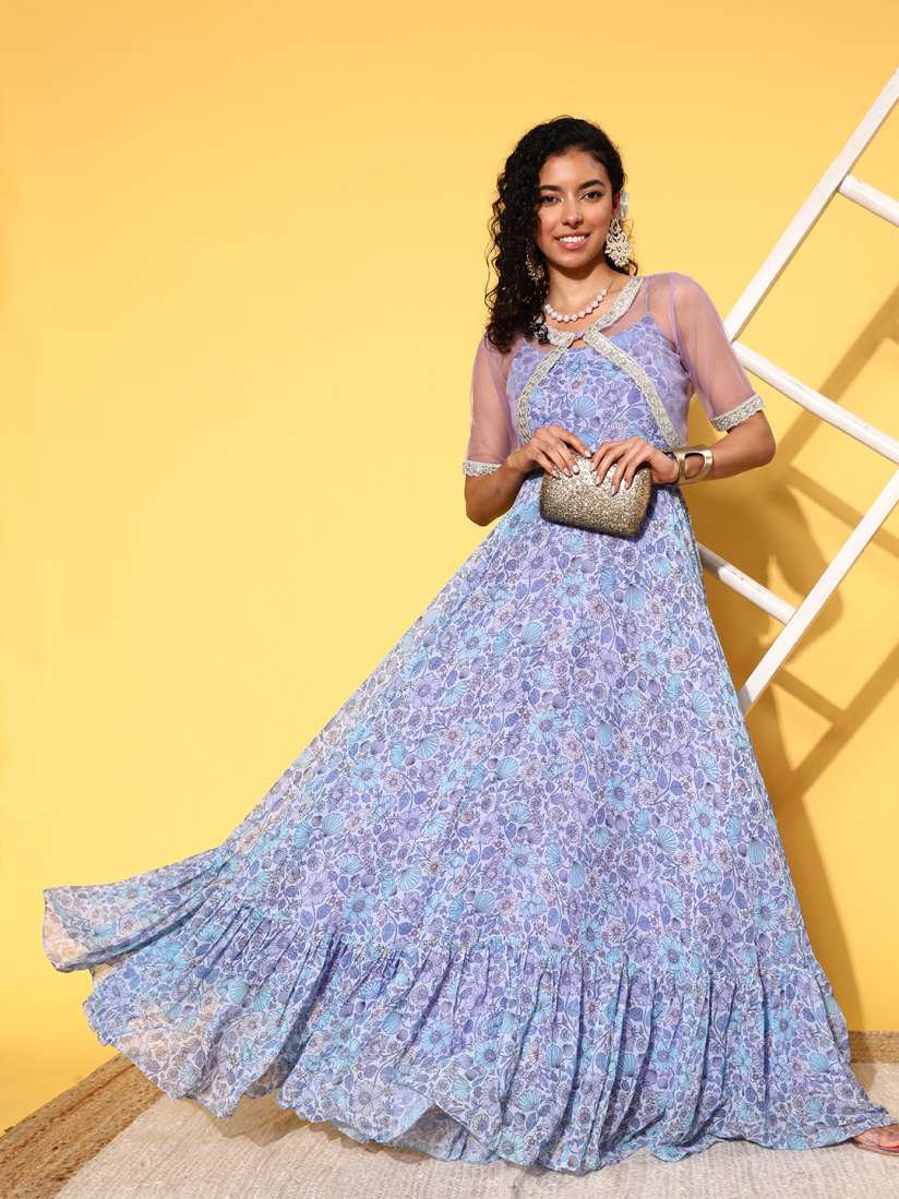 Floral chiffon maxi discount