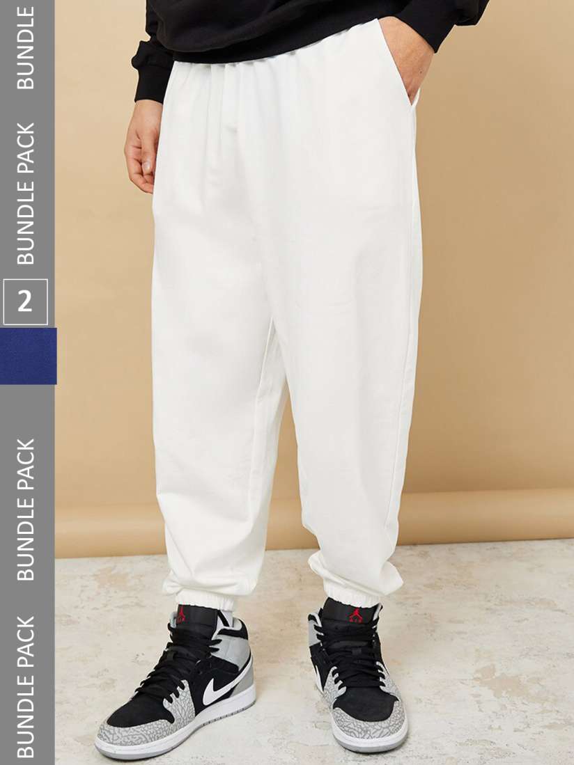 Buy Styli Men Pack of 2 Oversized fit Cotton Joggers Track Pants for Men 21610242 Myntra
