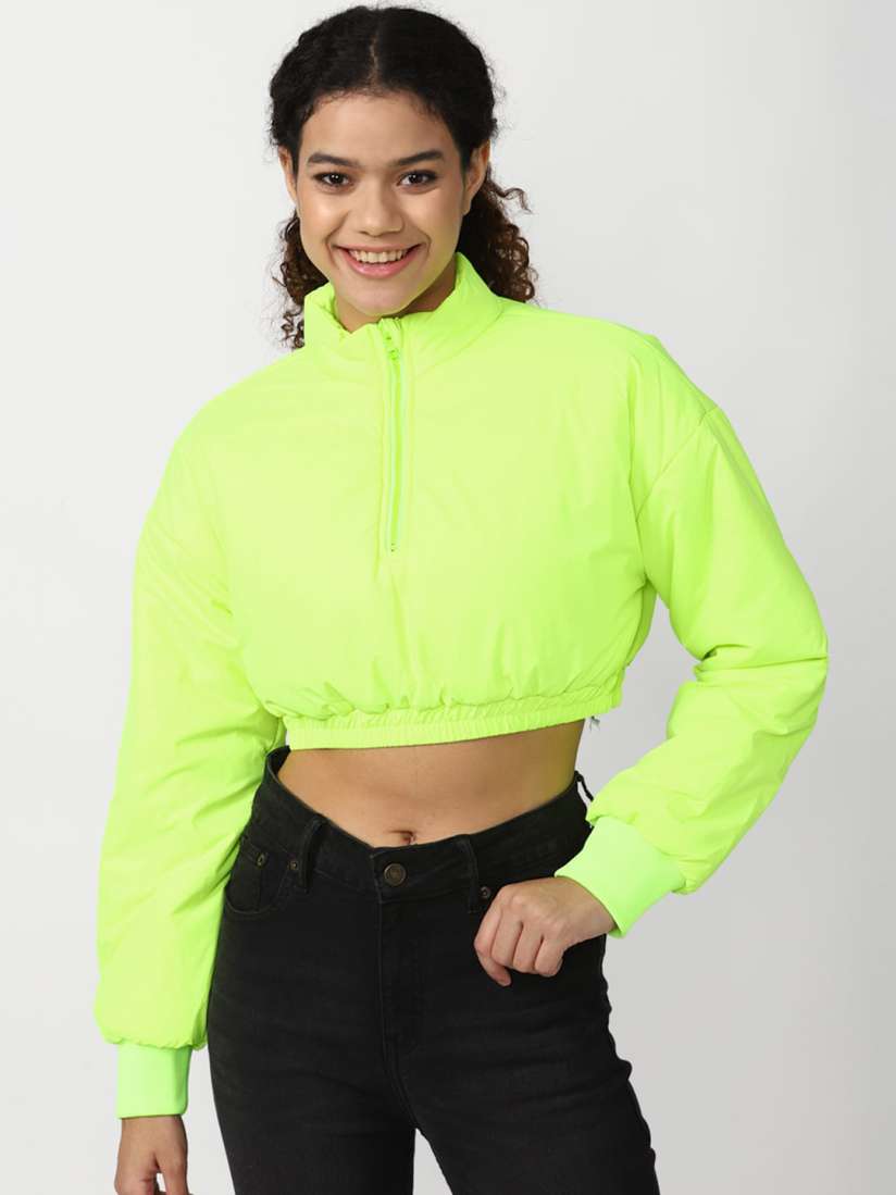 Buy FOREVER 21 Women Mock Collar Crop Puffer Jacket Jackets for Women 21611562 Myntra