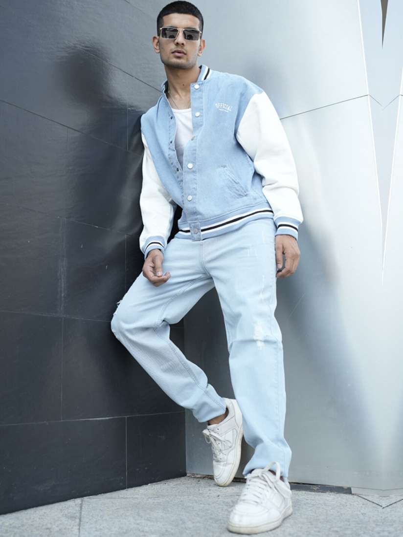 Buy Powerlook Men Colourblocked Organic Cotton Denim Jacket Jackets for Men 21614662 Myntra