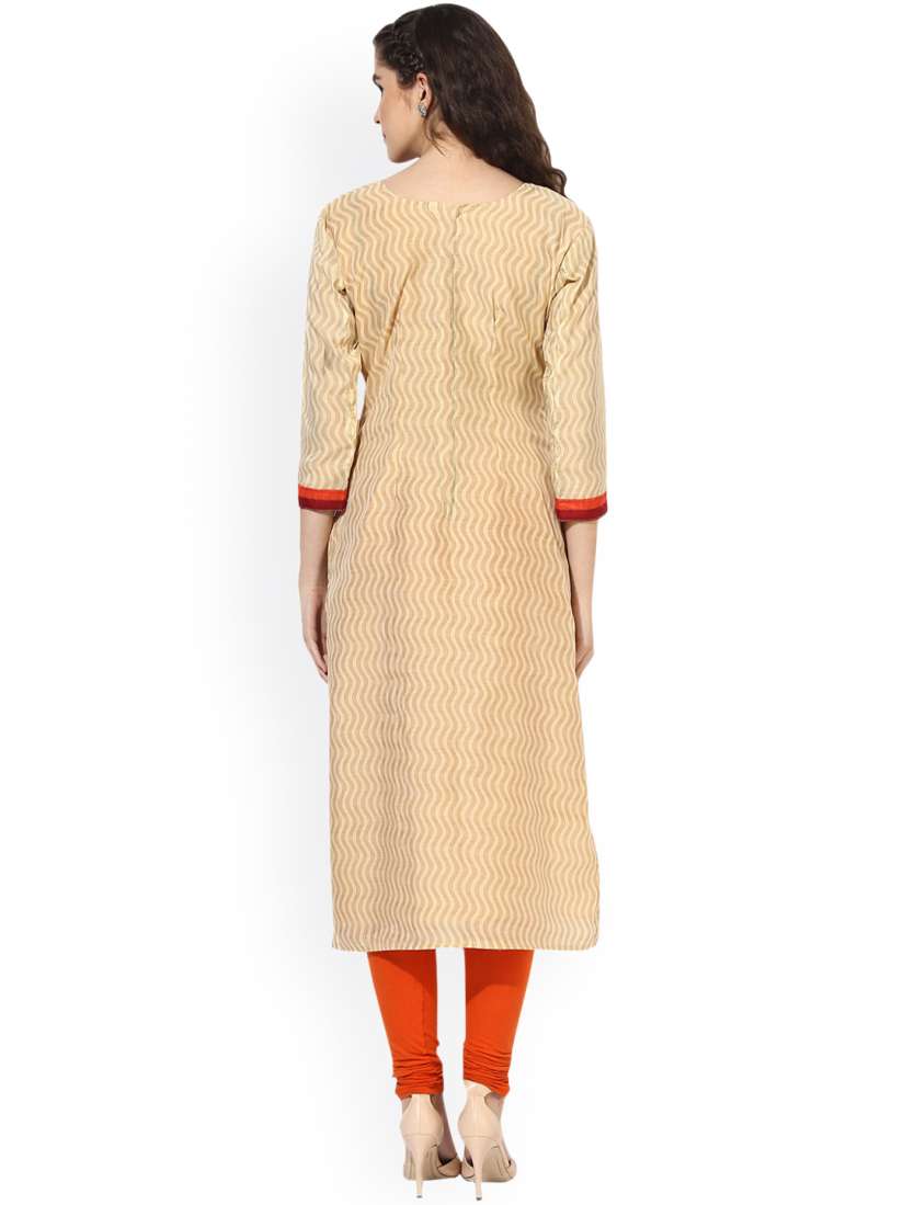 Buy Saree mall Beige Red Cotton Blend Unstitched Dress Material Dress Material for Women 2161669 Myntra
