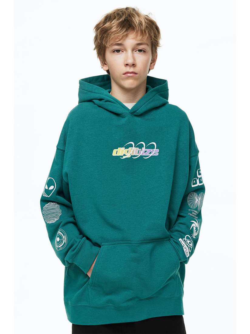 Buy H M Boys Oversized Printed Hoodie Sweatshirts for Boys 21625576 Myntra