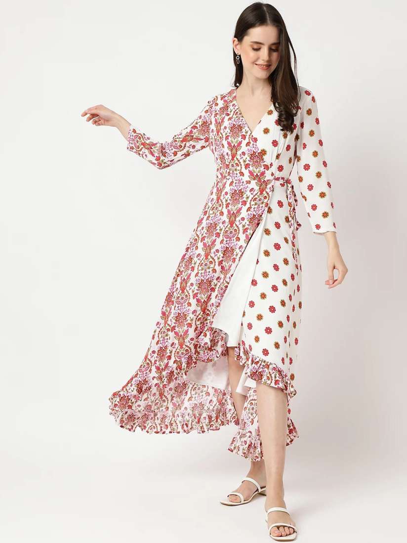 Buy Marks Spencer Floral Printed Maxi Wrap Dress Dresses for Women 21627674 Myntra