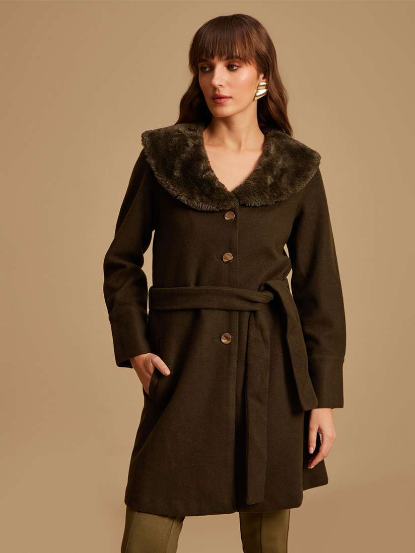 Buy Kazo Women Single Breasted Longline Overcoat Coats for Women 21631700 Myntra