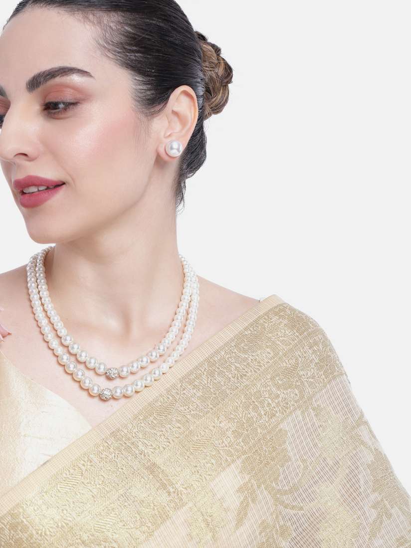 Pearl necklace myntra hotsell