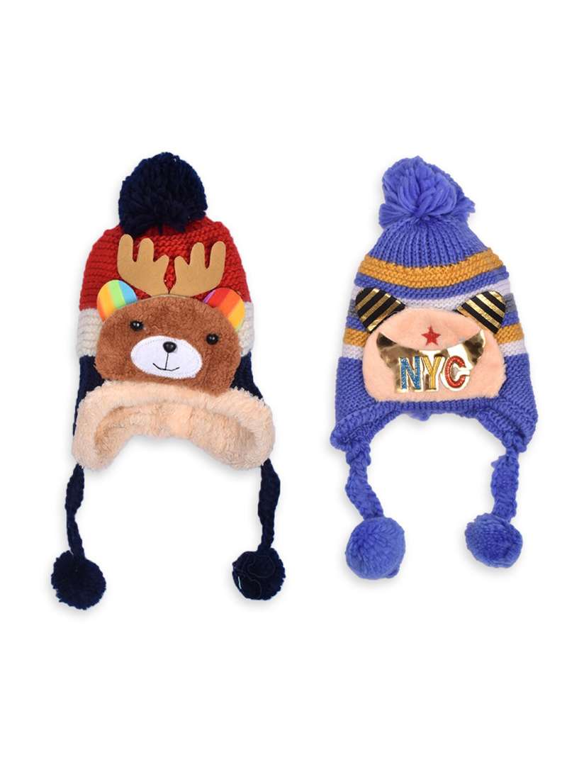 Buy Moms Home Infant Pack Of 2 Kids Woolen Caps Caps for Unisex Kids 21636888 Myntra